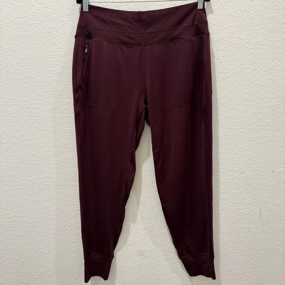 Athleta Trekkie North Jogger Pants Burgundy Maroon Large Tall L/T Hiking Travel